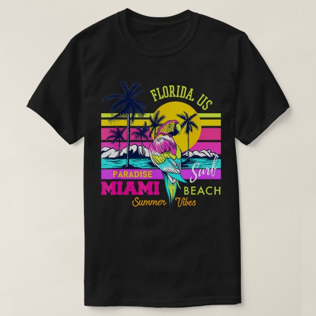 Camiseta Miami Beach Novedad es que amo Miami Florida (Diseño del anverso)