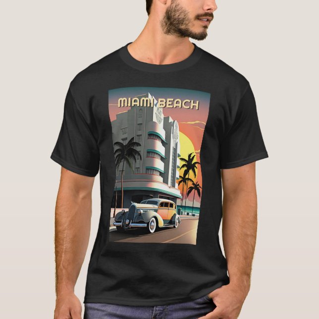 Camiseta Miami Beach Ocean Drive Sunset de los años 30 (Anverso)