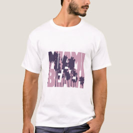 Camiseta miami beach pink violet fun