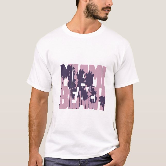 Camiseta miami beach pink violet fun (Anverso)