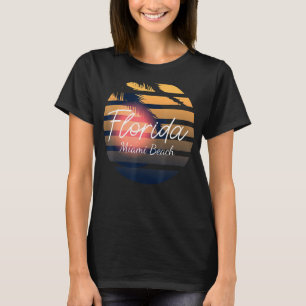 Camiseta Miami Beach Retro Florida Palmeras Verano Souven