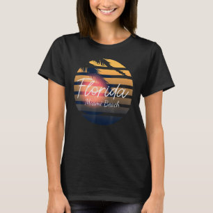 Camiseta Miami Beach Retro Florida Palmeras Verano Souven
