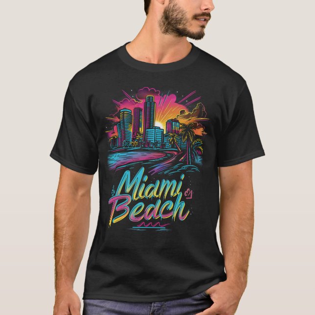 Camiseta Miami Beach Retro Vibes (Anverso)