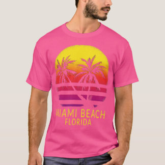 Camiseta Miami Beach South Florida Vintage Tropical Sunset