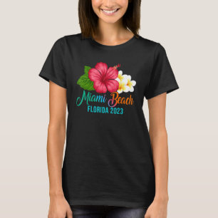 Camiseta Miami Beach Vacaciones Florida Tropical Hibiscus F