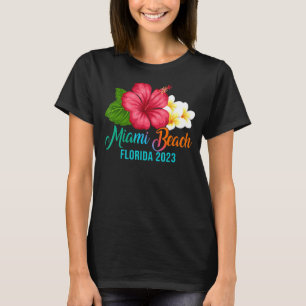 Camiseta Miami Beach Vacaciones Florida Tropical Hibiscus F