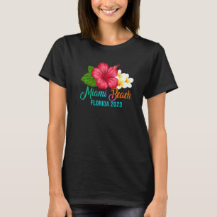 Camiseta Miami Beach Vacaciones Florida Tropical Hibiscus F