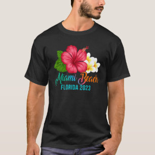 Camiseta Miami Beach Vacaciones Florida Tropical Hibiscus F
