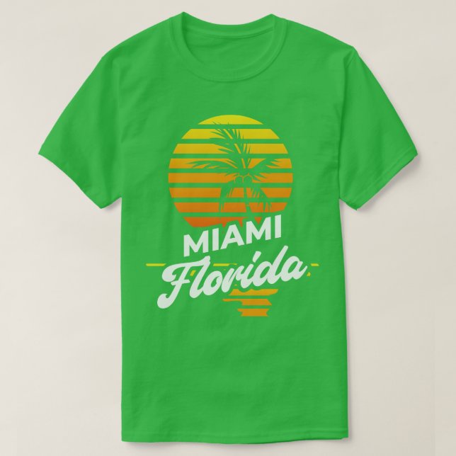 Camiseta Miami Exotic Palm Trees Retro Summer Florida (Diseño del anverso)
