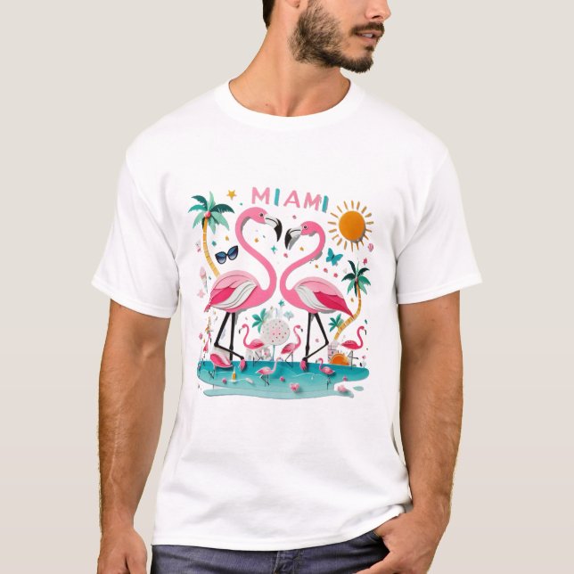 Camiseta Miami Flamingo Paradise (Anverso)