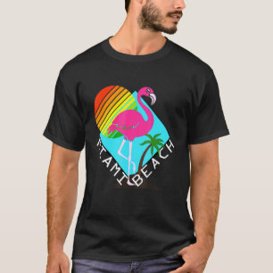 Camiseta Miami Florida Beach Flamingo Surfing Sun And Sand