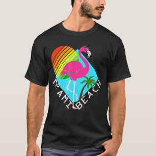 Camiseta Miami Florida Beach Flamingo Surfing Sun And Sand