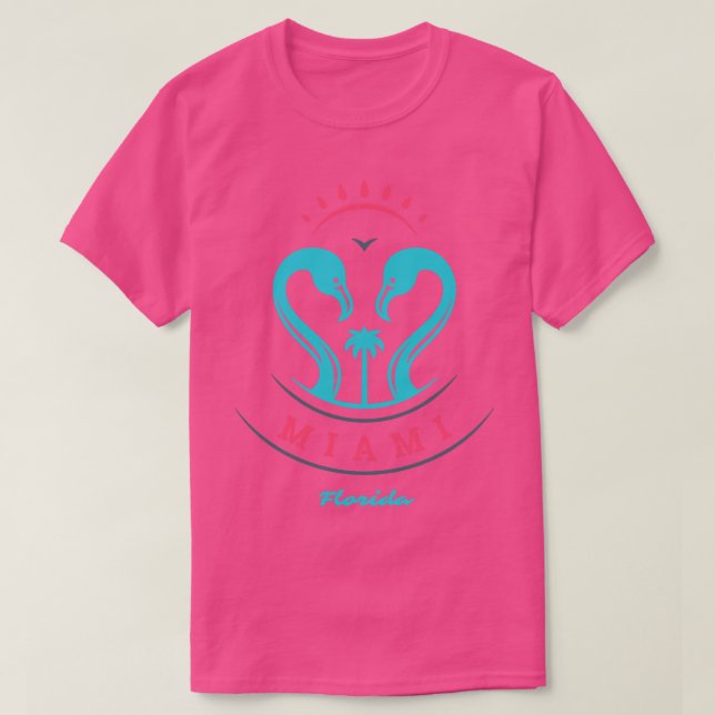 Camiseta Miami Florida Flamingos Travel (Diseño del anverso)