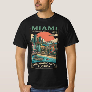 Camiseta Miami, Florida, la ciudad encantadora - una playa