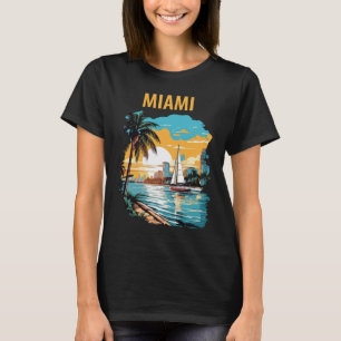Camiseta Miami Florida Palm Beach Atardecer Viaje
