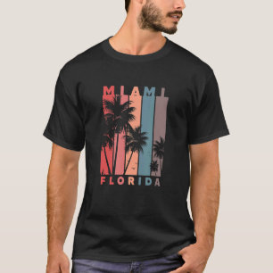 Camiseta Miami Florida Palm Trees Beach Ret de vacaciones d