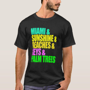 Camiseta Miami Florida Playa Palm Trees Sunshine Vacation