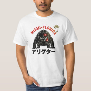 Camiseta Miami Florida Retro Kaiju Cocodrilo Estilo Japonés