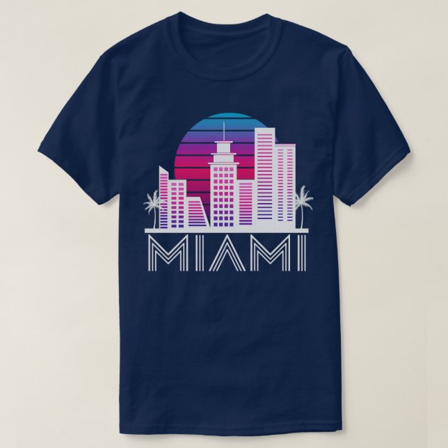 Camiseta Miami Florida Skyline US South Travel Tropical (Diseño del anverso)