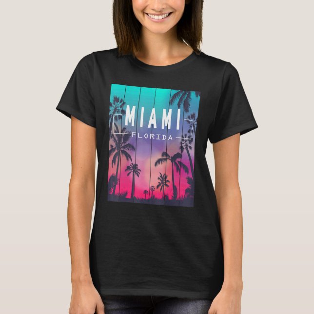 Camiseta Miami Florida Sunset I Love Miami Beach Souvenir (Anverso)