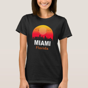 Camiseta Miami Florida Vintage Sunset Retro City State USA