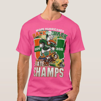 Camiseta Miami Hurricanes Black Back 2 Back State Champs gi