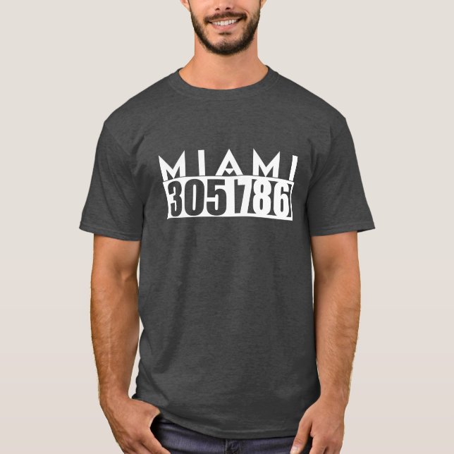 Camiseta MIAMI la Florida 305 y CIUDAD del código de ÁREA (Anverso)