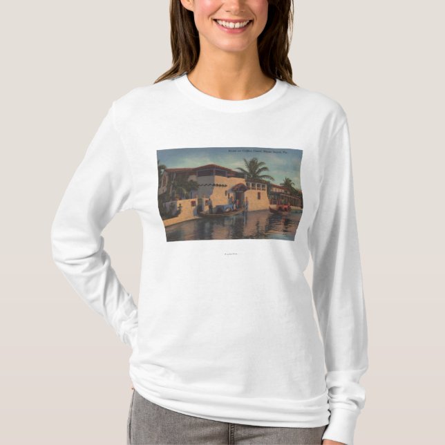 Camiseta Miami, la Florida - vista de la casa en el canal (Anverso)