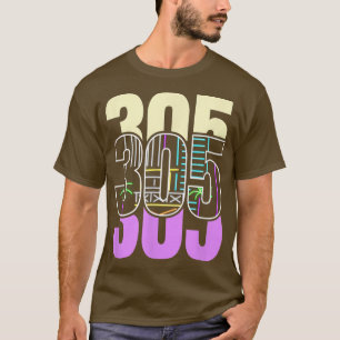 Camiseta Miami Nightlife In The 305 Retro Design