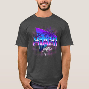 Camiseta Miami Nights Retrowave Outrun Travel Vacation Holi