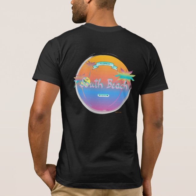 Camiseta Miami-South Beach Florida, Guay Graphic Black (Reverso)