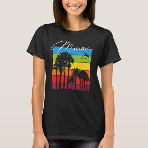 Camiseta Miami Souvenir Florida City Palm Tree Beach Vacati