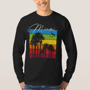 Camiseta Miami Souvenir Florida City Palm Tree Beach Vacati