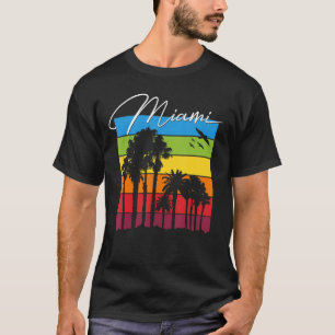 Camiseta Miami Souvenir Florida City Palm Tree Beach Vacati