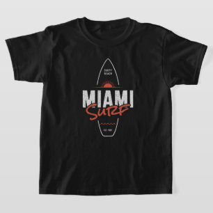 Camiseta Miami Surf – Diseño de tabla de surf vintage con p