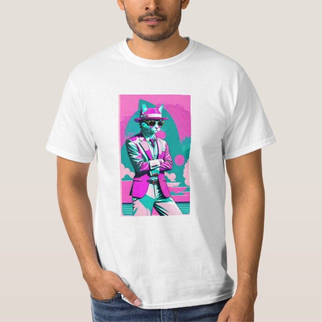 Camiseta Miami Vice Cat (Anverso)