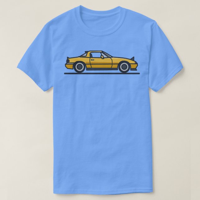Camiseta Miata amarilla de la explosión del sol (Diseño del anverso)