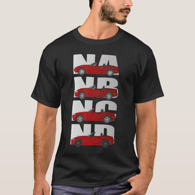 Camiseta Miata Generations Red (Anverso)
