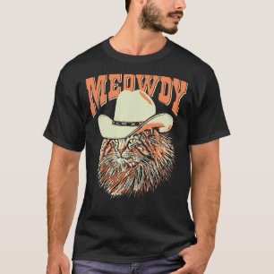 Camiseta ¡Miau! Gato de música country divertido sombrero d