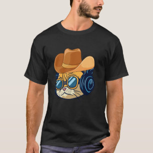 Camiseta ¡Miau! Gato de música country divertido sombrero v