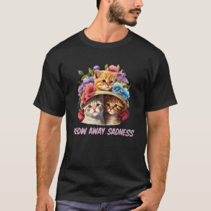 Camiseta Miau Lejos Tristeza Gato Citas Positivas Gatito 1