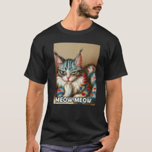 Camiseta Miau Miau Gato Lindo Gatito Gatita Al Estilo Gato