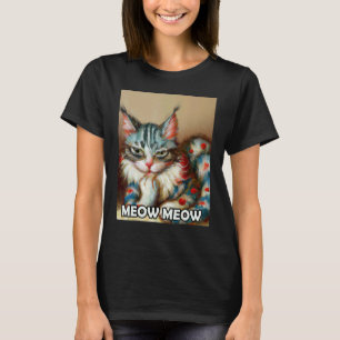 Camiseta Miau Miau Gato Lindo Gatito Gatito En Estilo De Ga