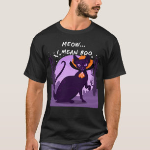 Camiseta Miau Quiero decir Boo Halloween vampiro gato Sphy