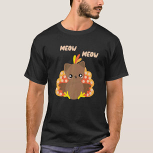 Camiseta Miau soy gato de Acción de Gracias gato pavo Gato 