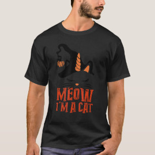 Camiseta Miau soy un gato Bruja de calabaza Unicornio Hall