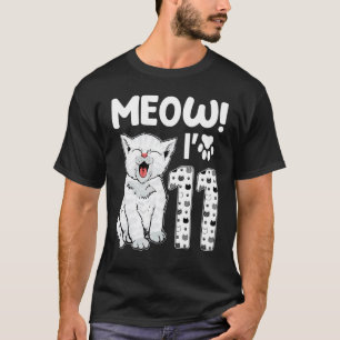 Camiseta Miau soy una chica de 11 años Cumpleaños 11º Gato