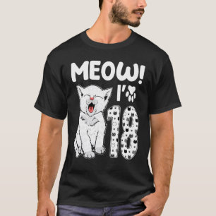 Camiseta Miau soy una chica de 18 años cumpleaños 18 gato l