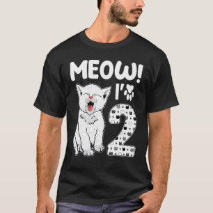 Camiseta Miau soy una niña de 2 años cumpleaños gato lindo 