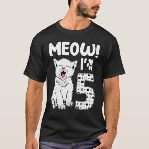 Camiseta Miau soy una niña de 5 años cumpleaños gato lindo 